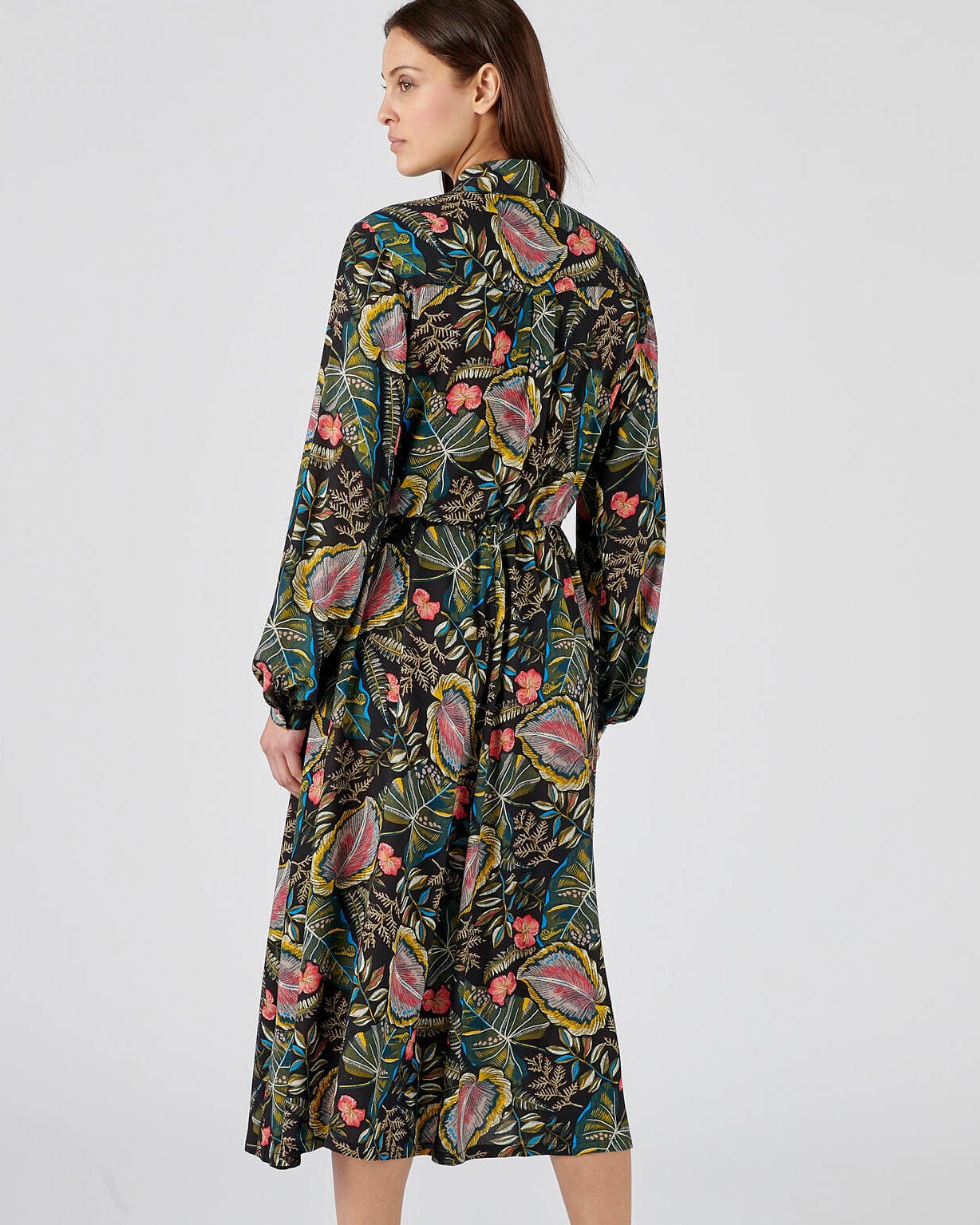Robe-chemise fleurie pure viscose