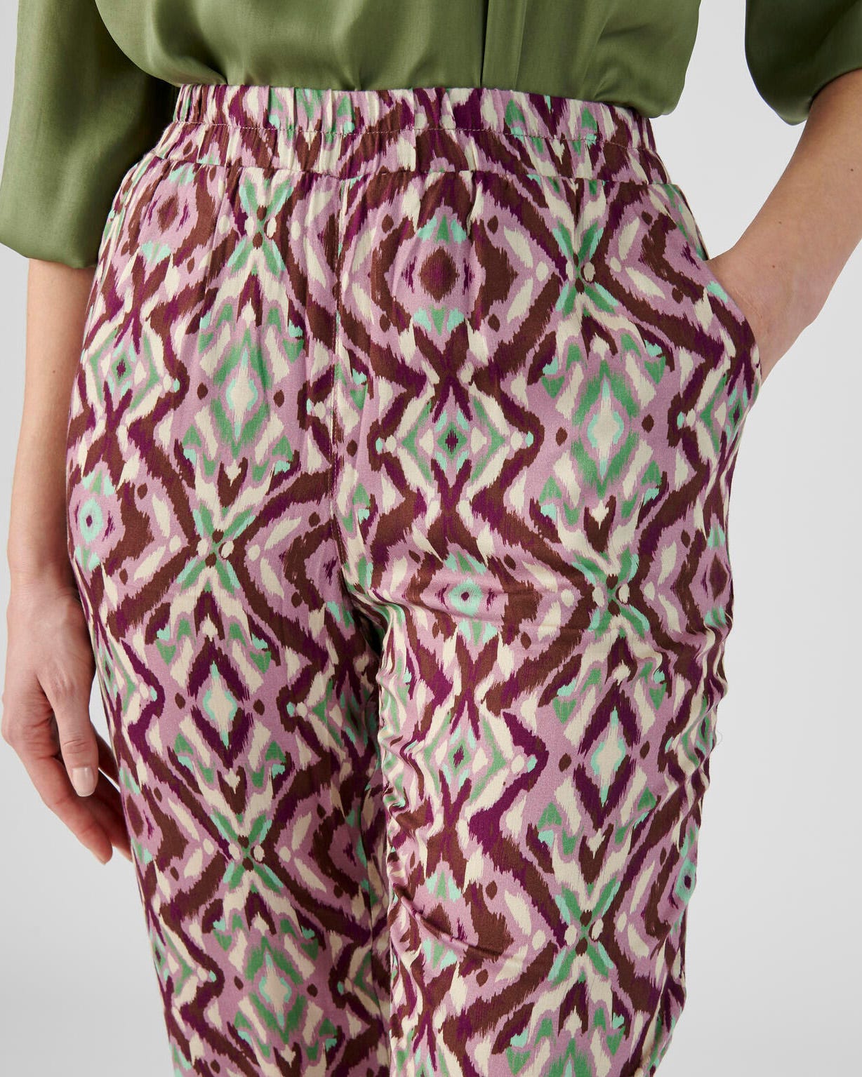 Pantalon 7/8ème fluide imprimé graphique