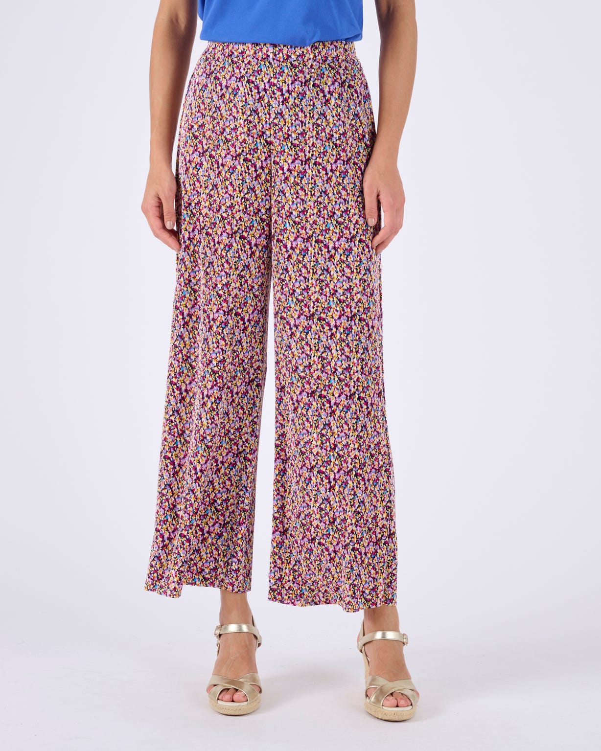 Pantalon 7/8ème maille plissée