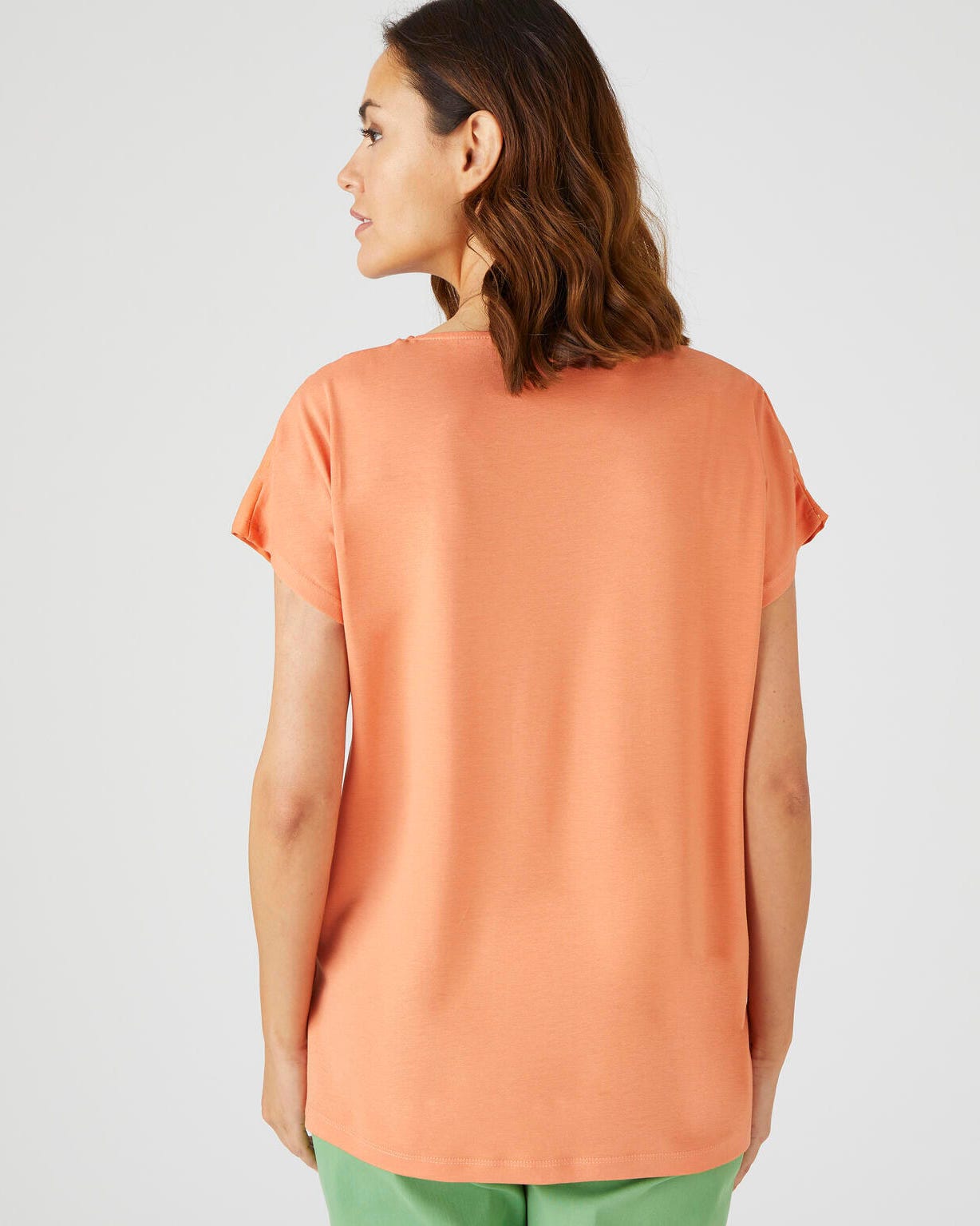 Tee-shirt bi-matière à motifs brillants, manches courtes