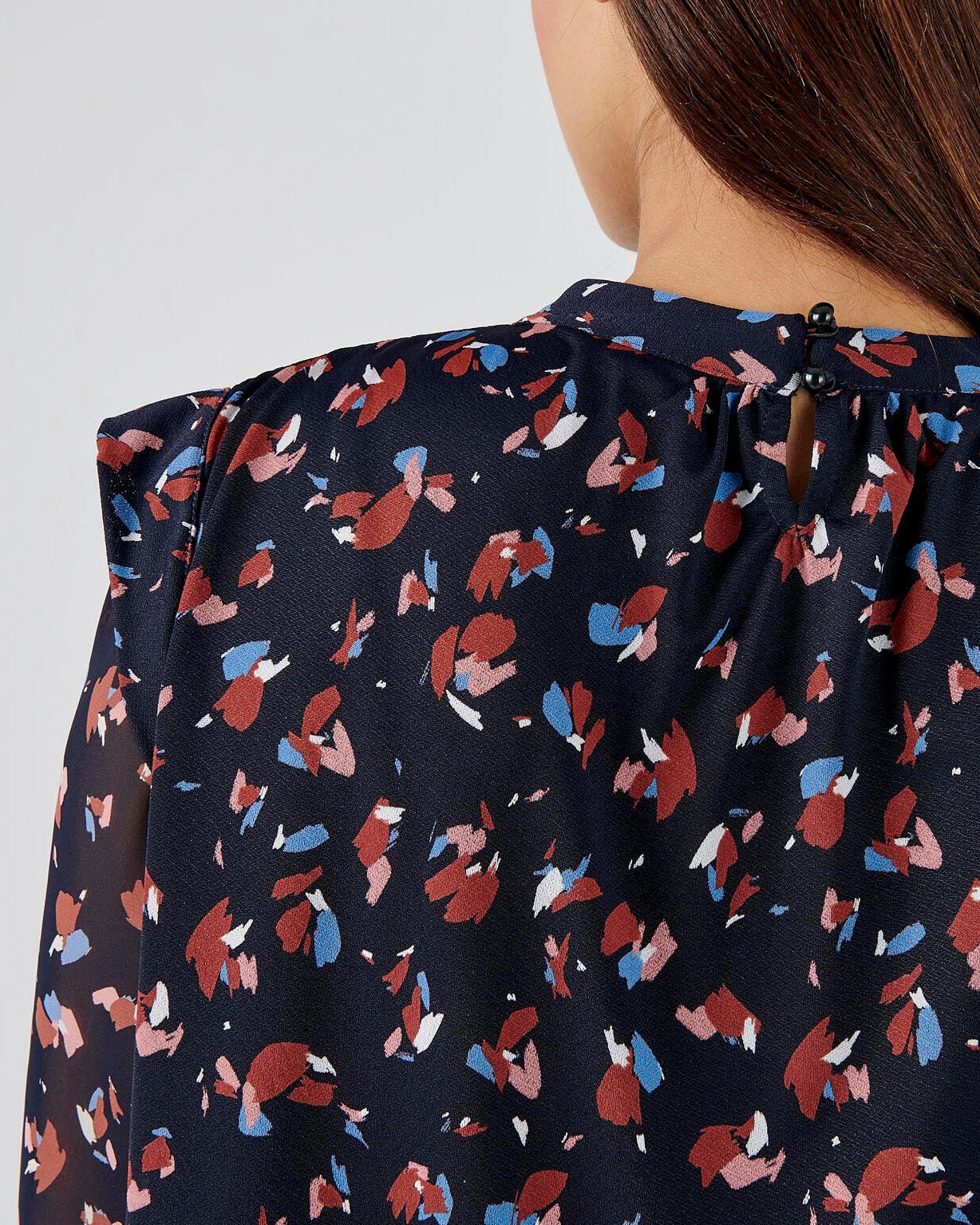 Tee-shirt bi-matière voile et crêpe recyclé, manches longues