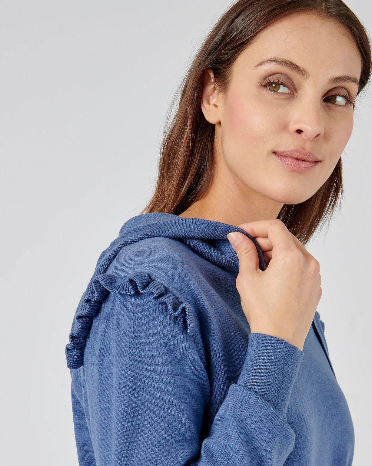 Sweat chaud à capuche et volants