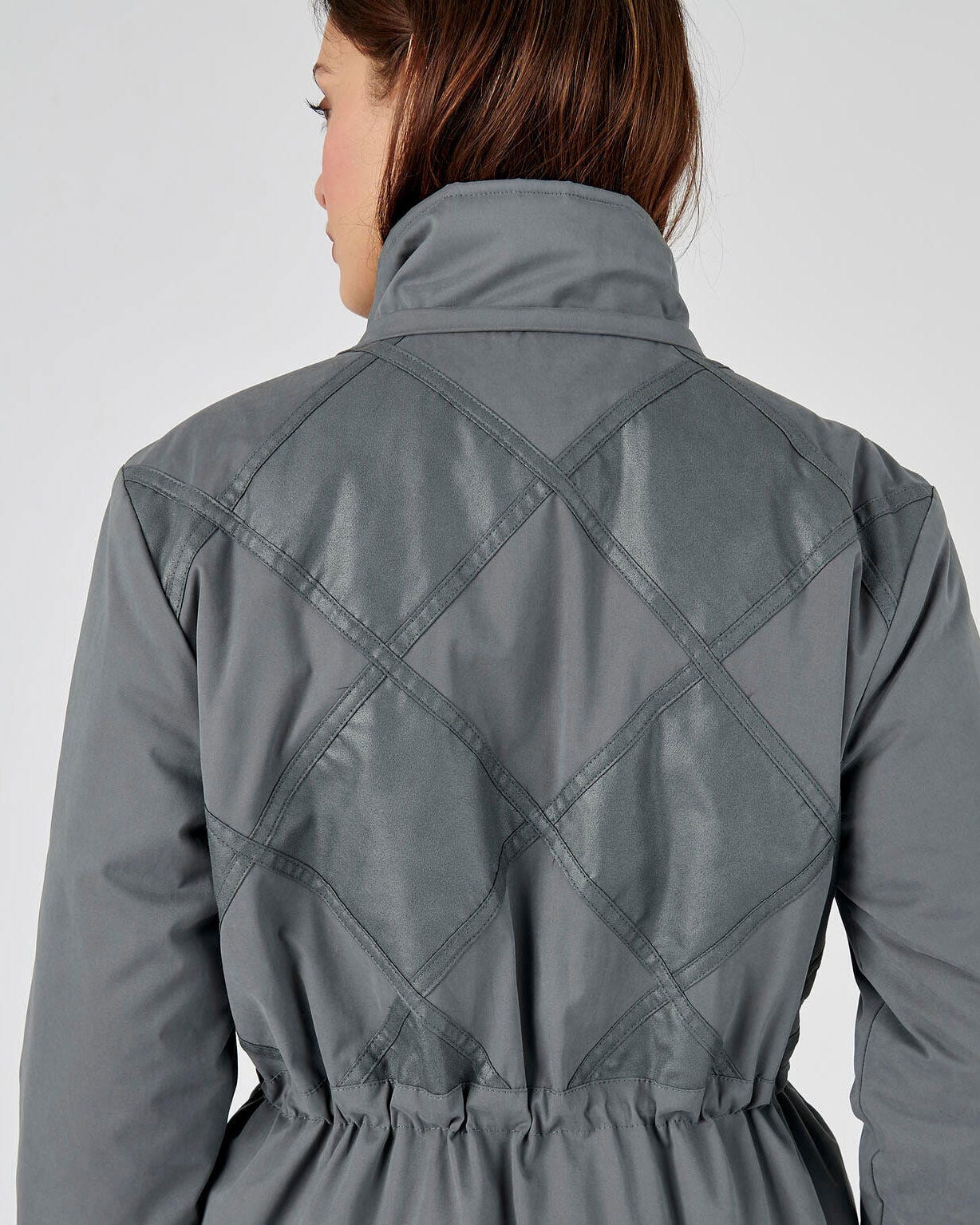 Parka zippée avec effet patchwork