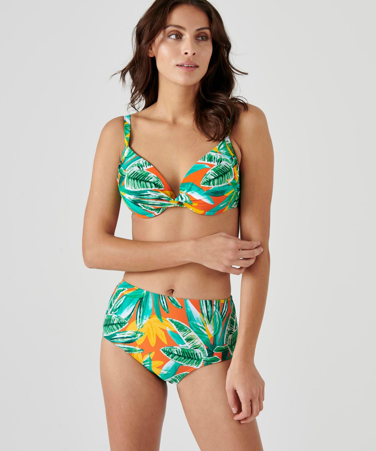 Soutien-gorge de bain à armatures imprimé tropical
