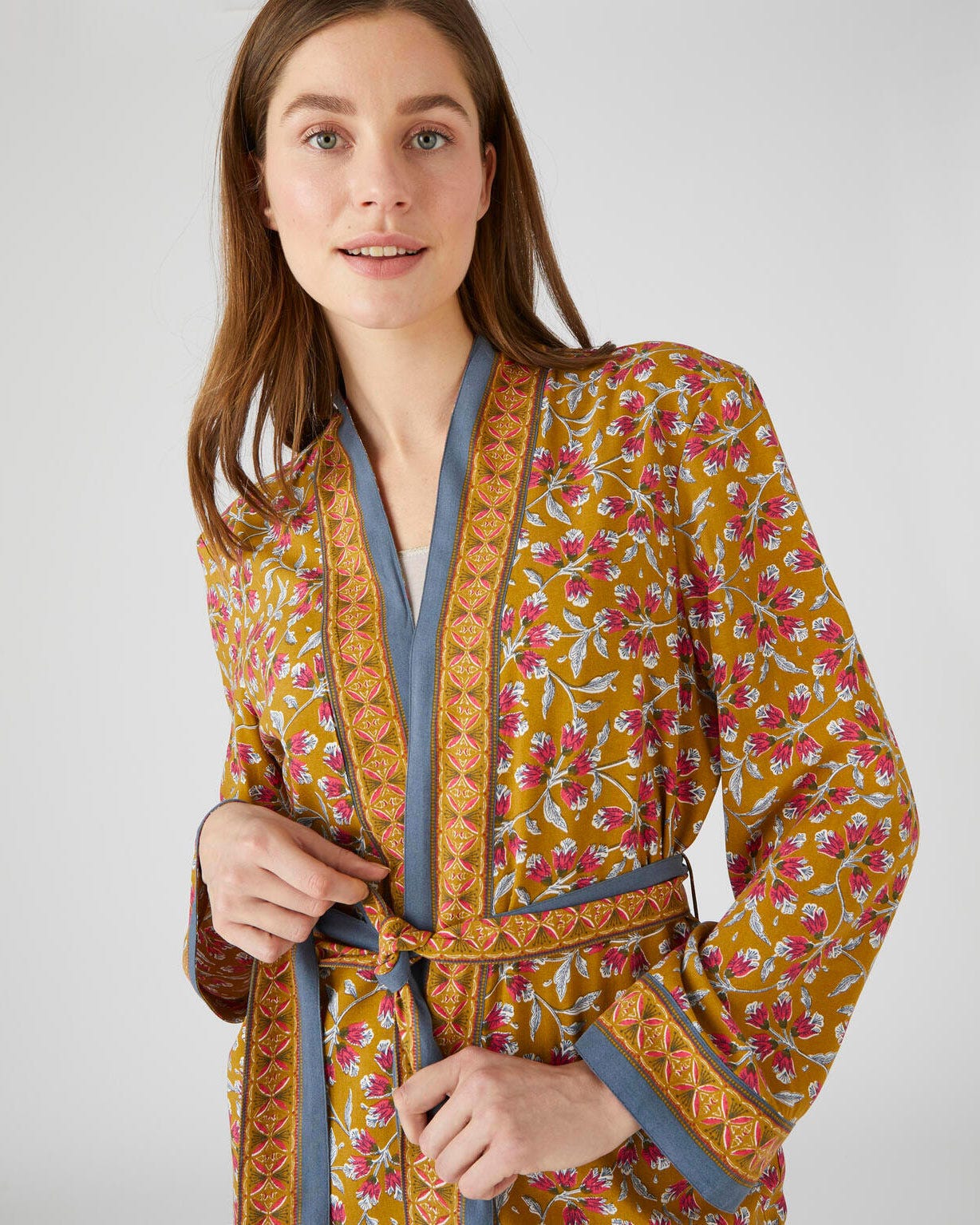 Kimono imprimé à ceinture