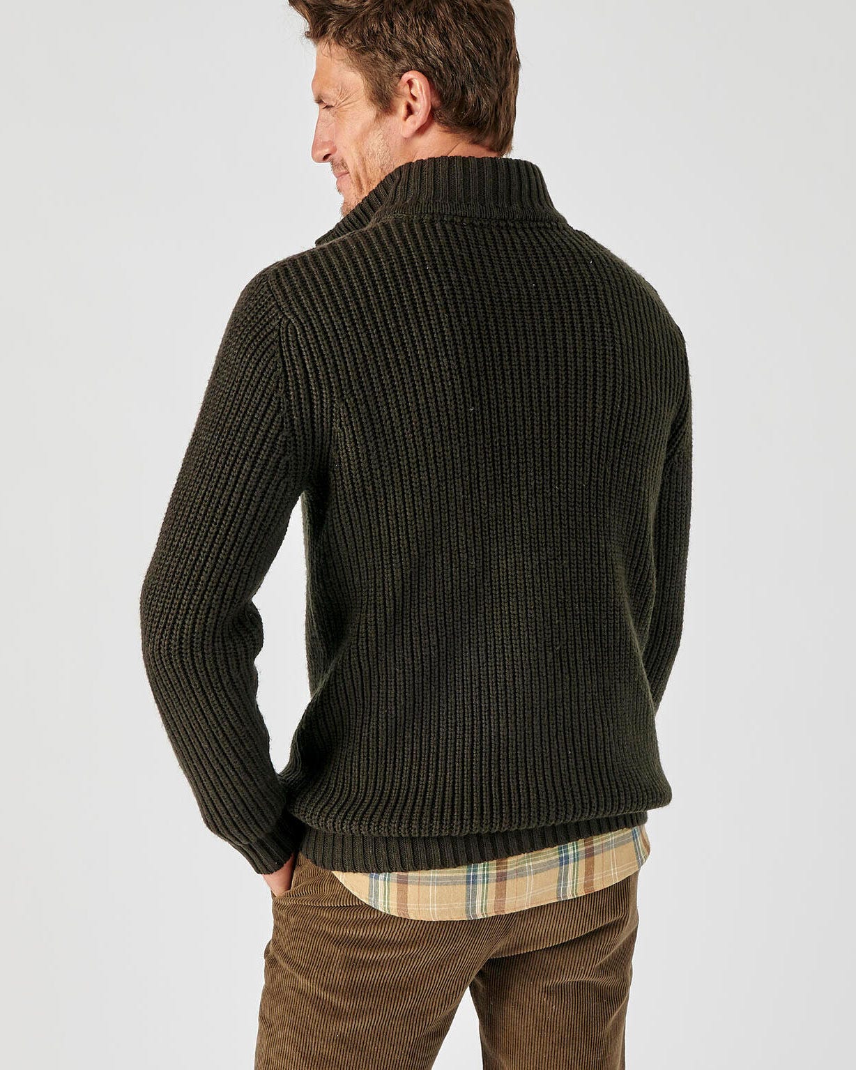 Pull col cheminée grosse maille anglaise