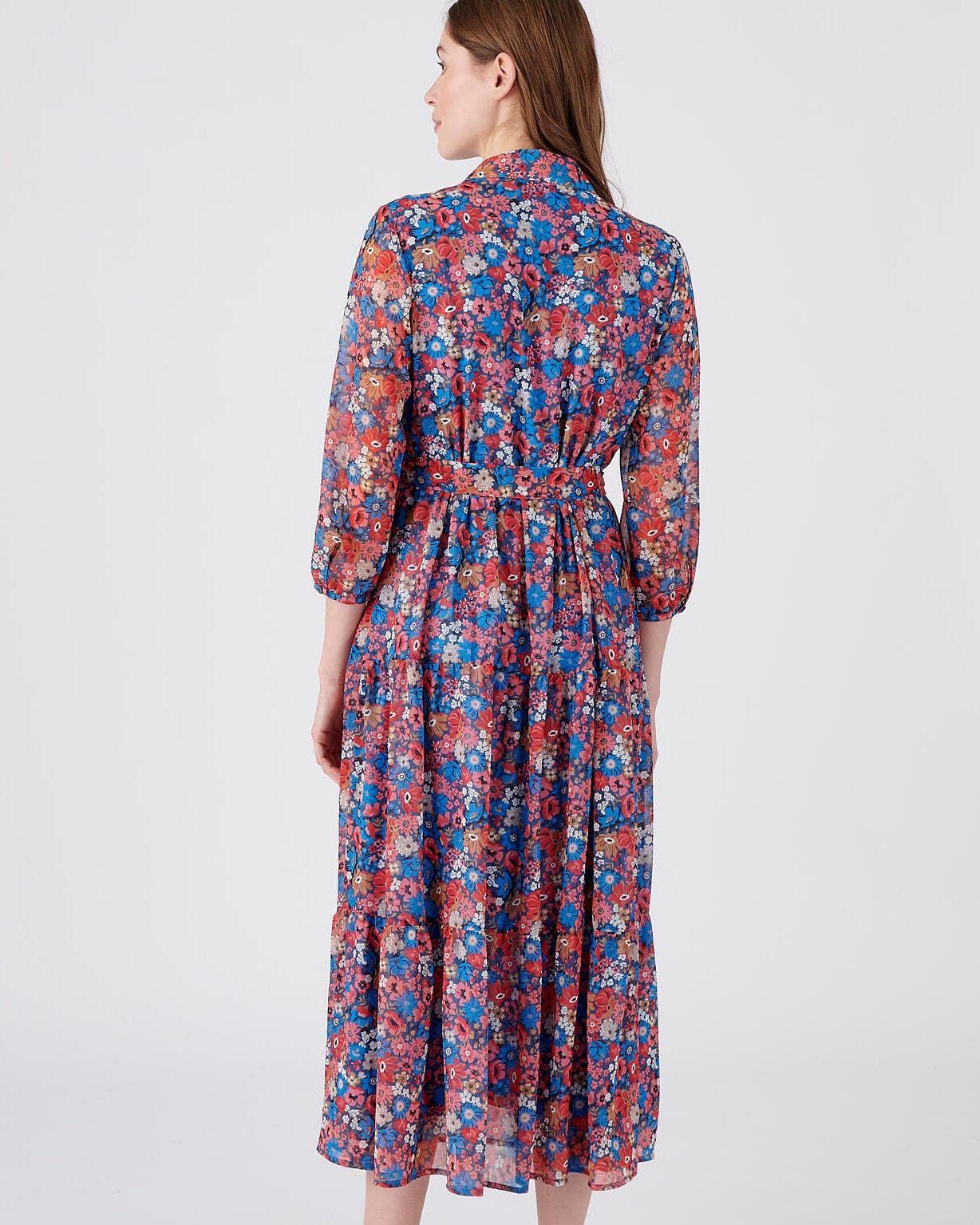 Robe longue fleurie en voile