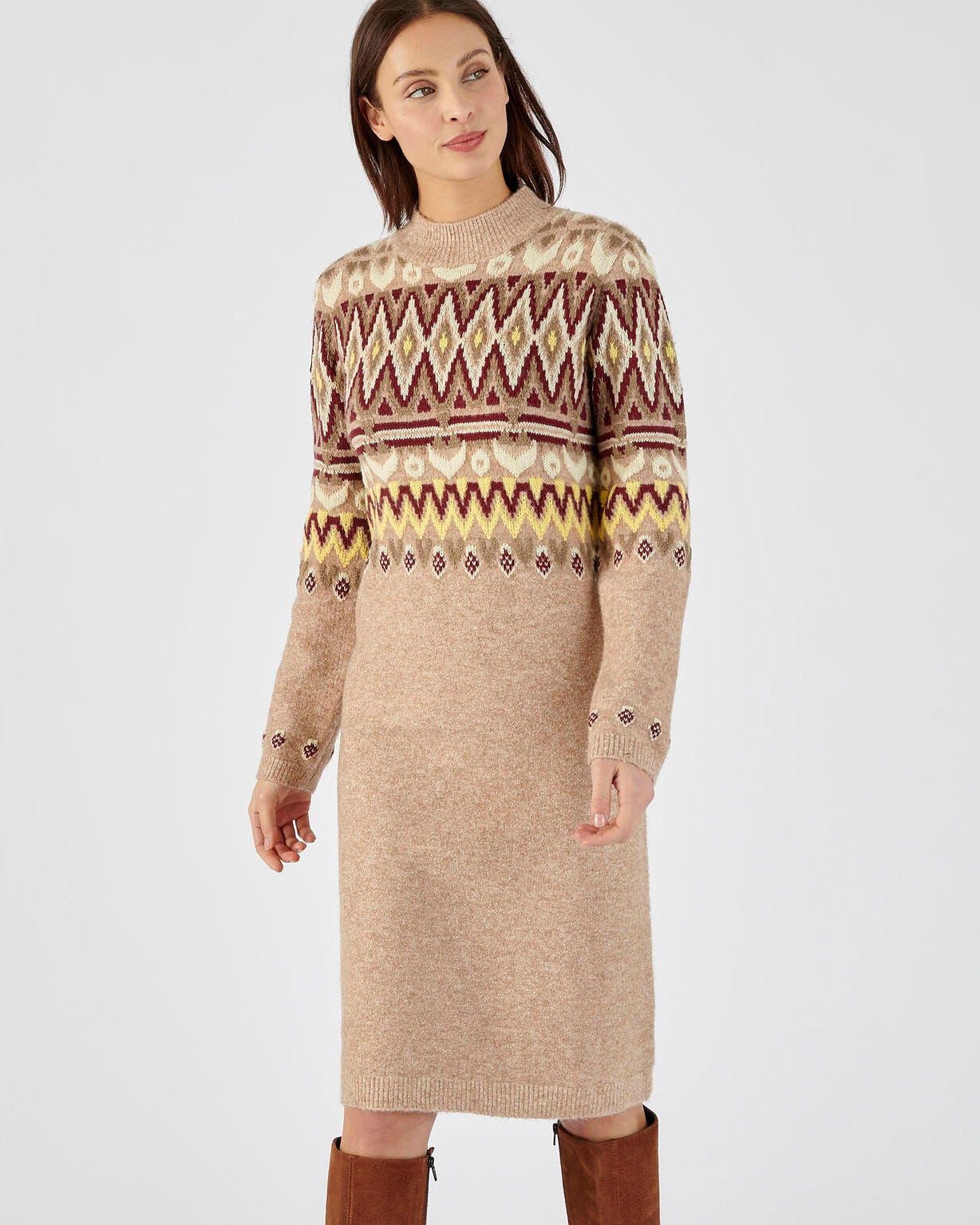 Robe-pull maille jacquard chaude Thermolactyl