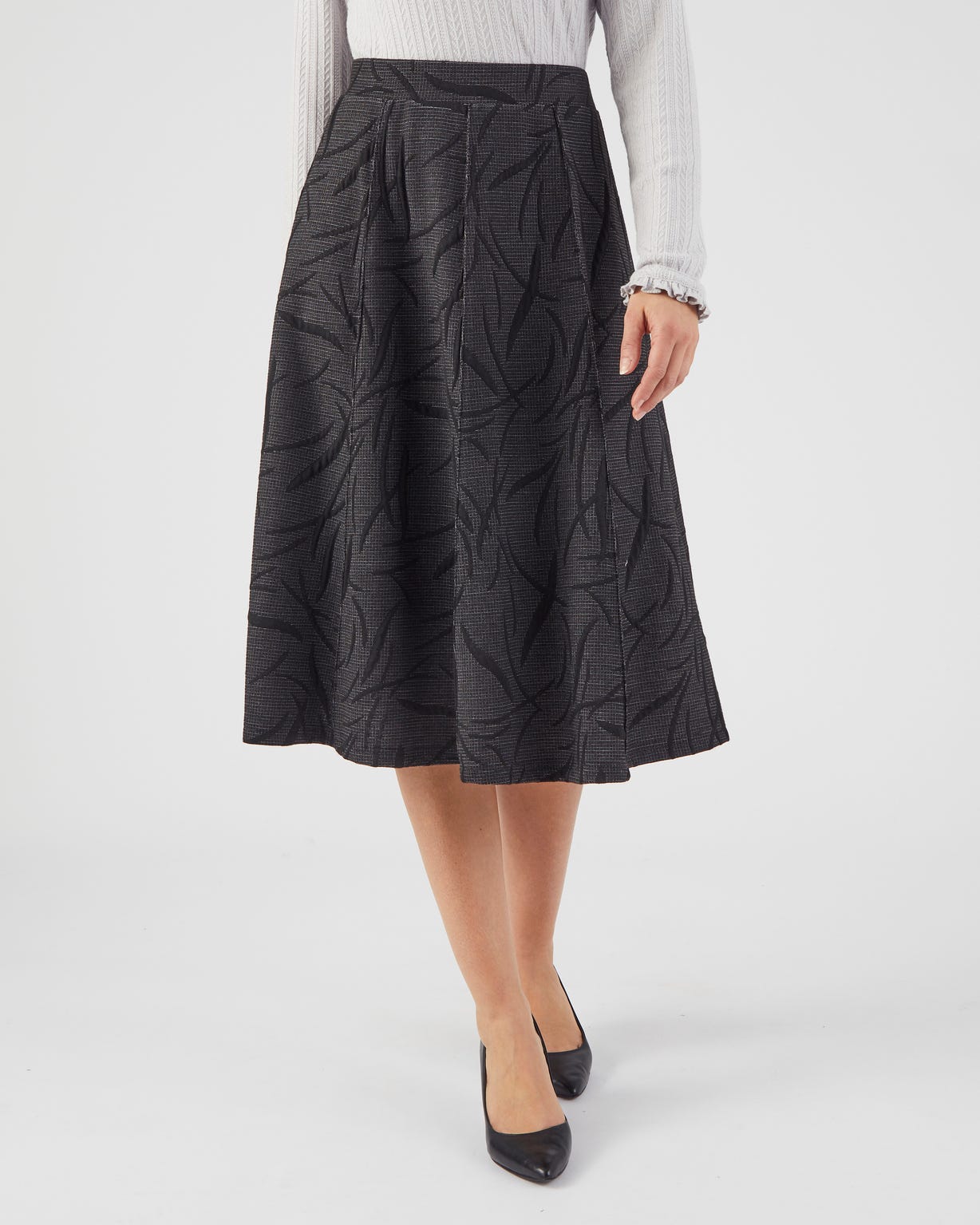 Jupe évasée maille jacquard