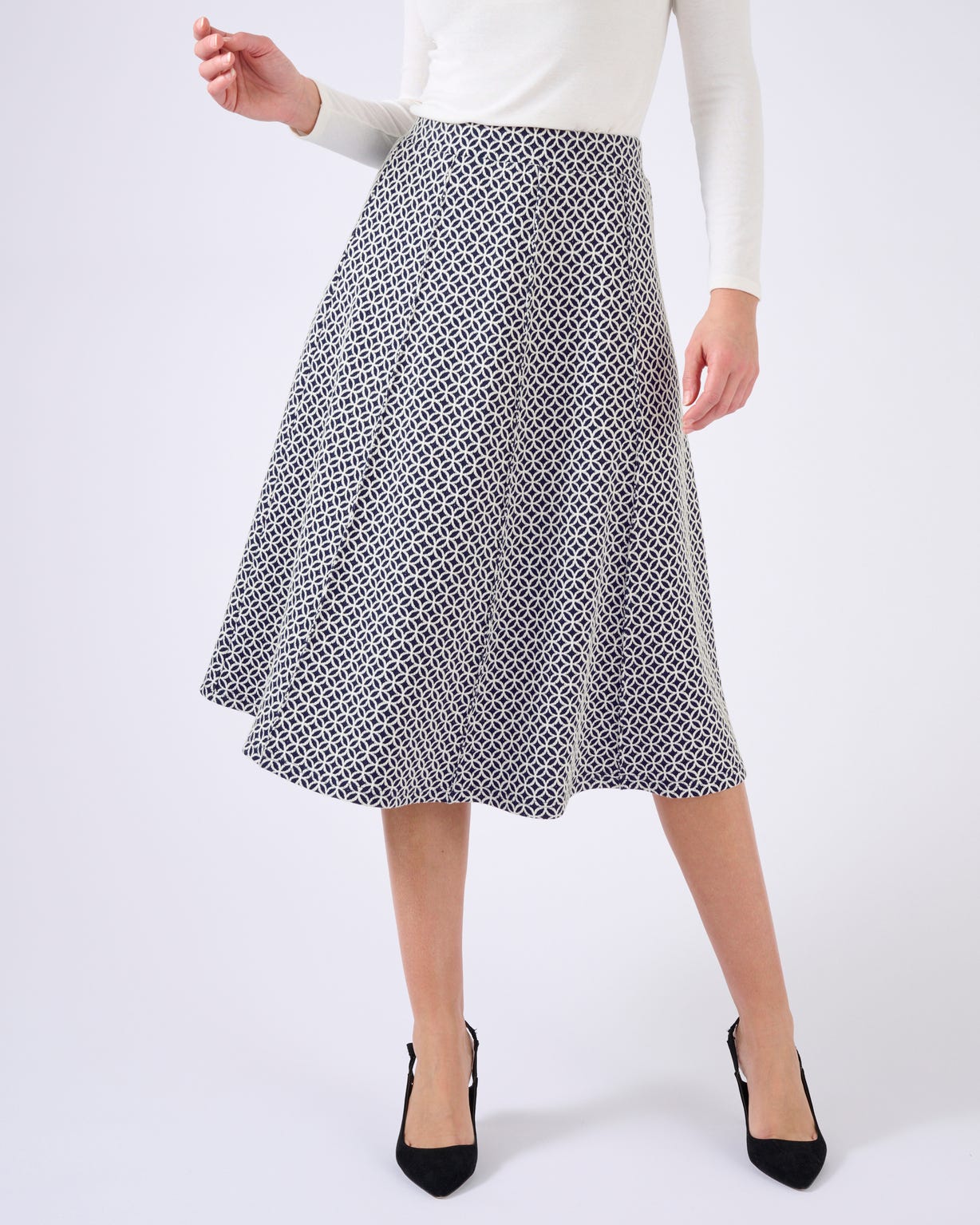 Jupe évasée maille jacquard