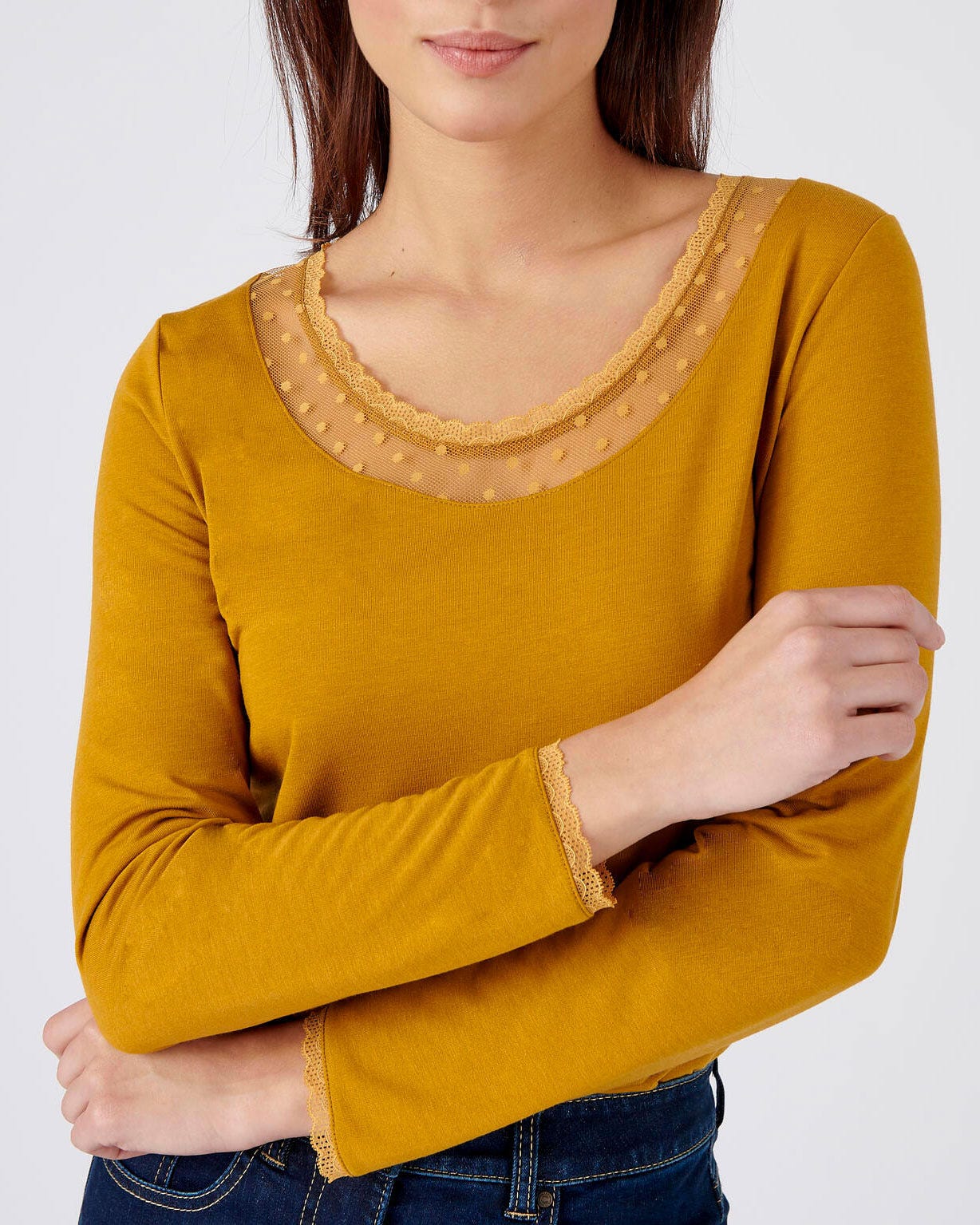 T-shirt manches longues Thermol'love tulle plumetis