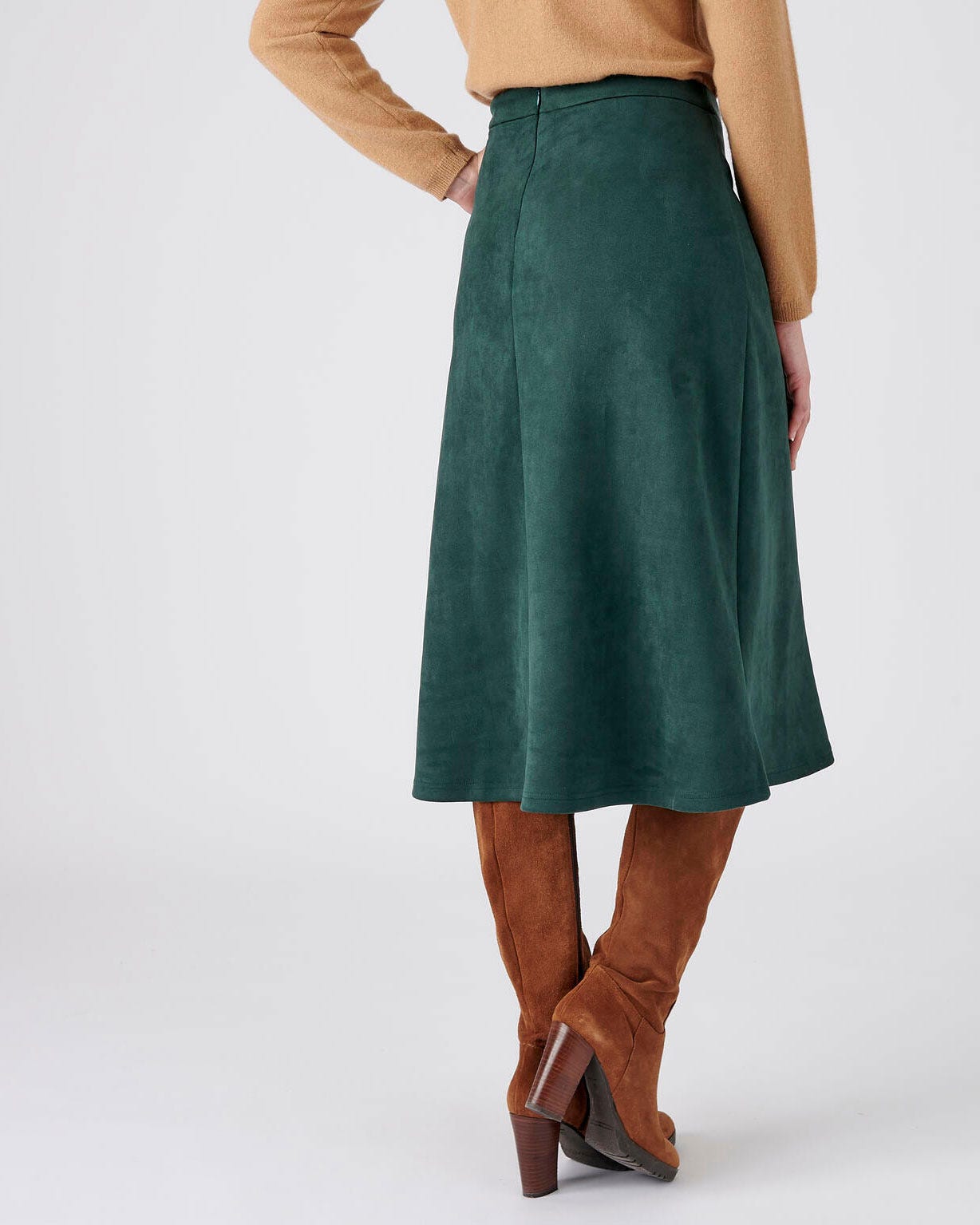 Jupe suédine boutons fantaisie