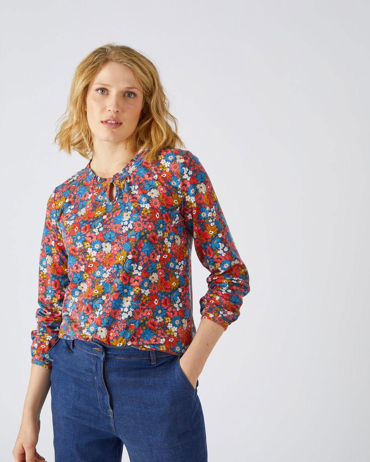 Tee-shirt volanté Thermolactyl recyclé, manches longues