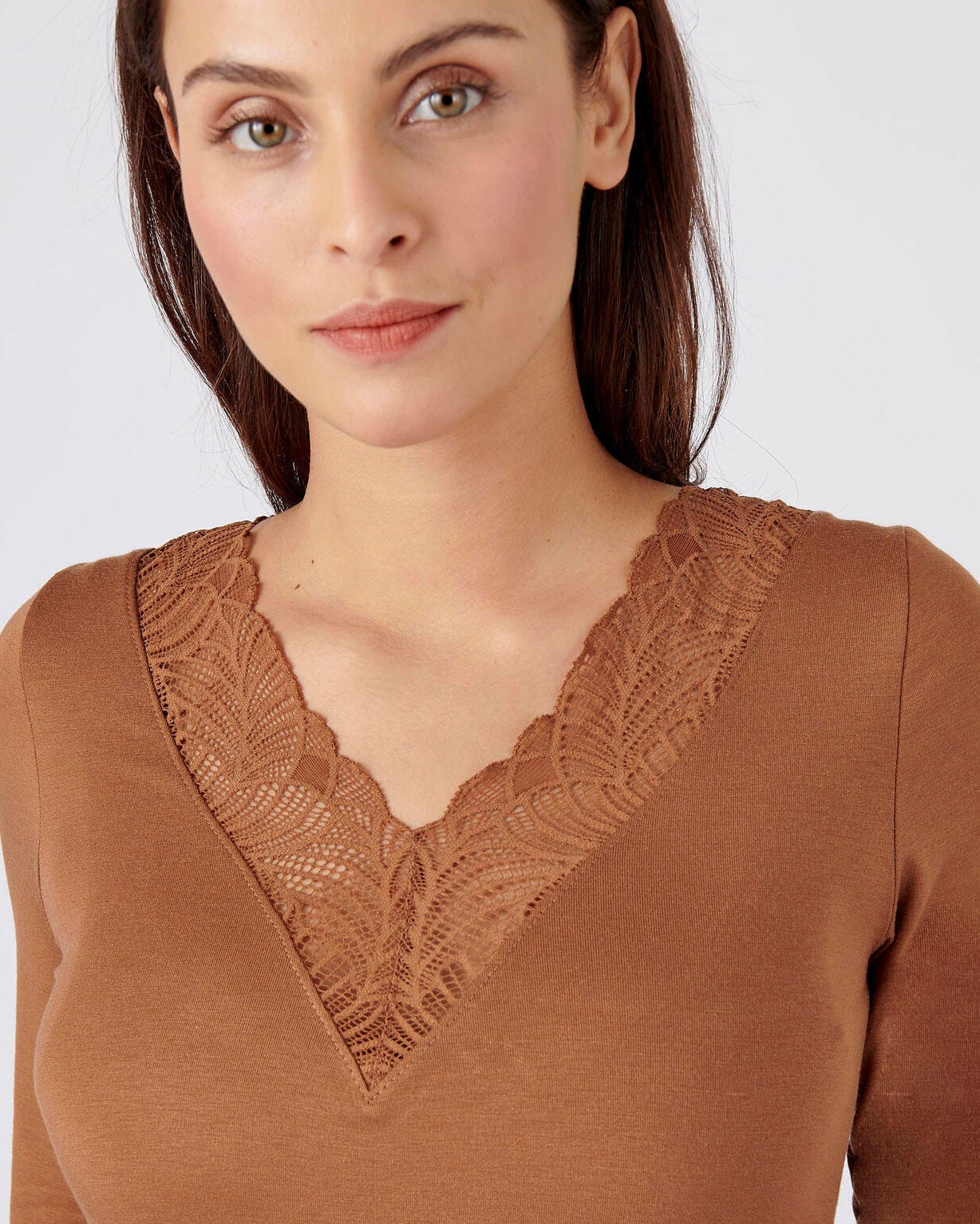 T-shirt manches longues dentelle Thermolactyl invisible