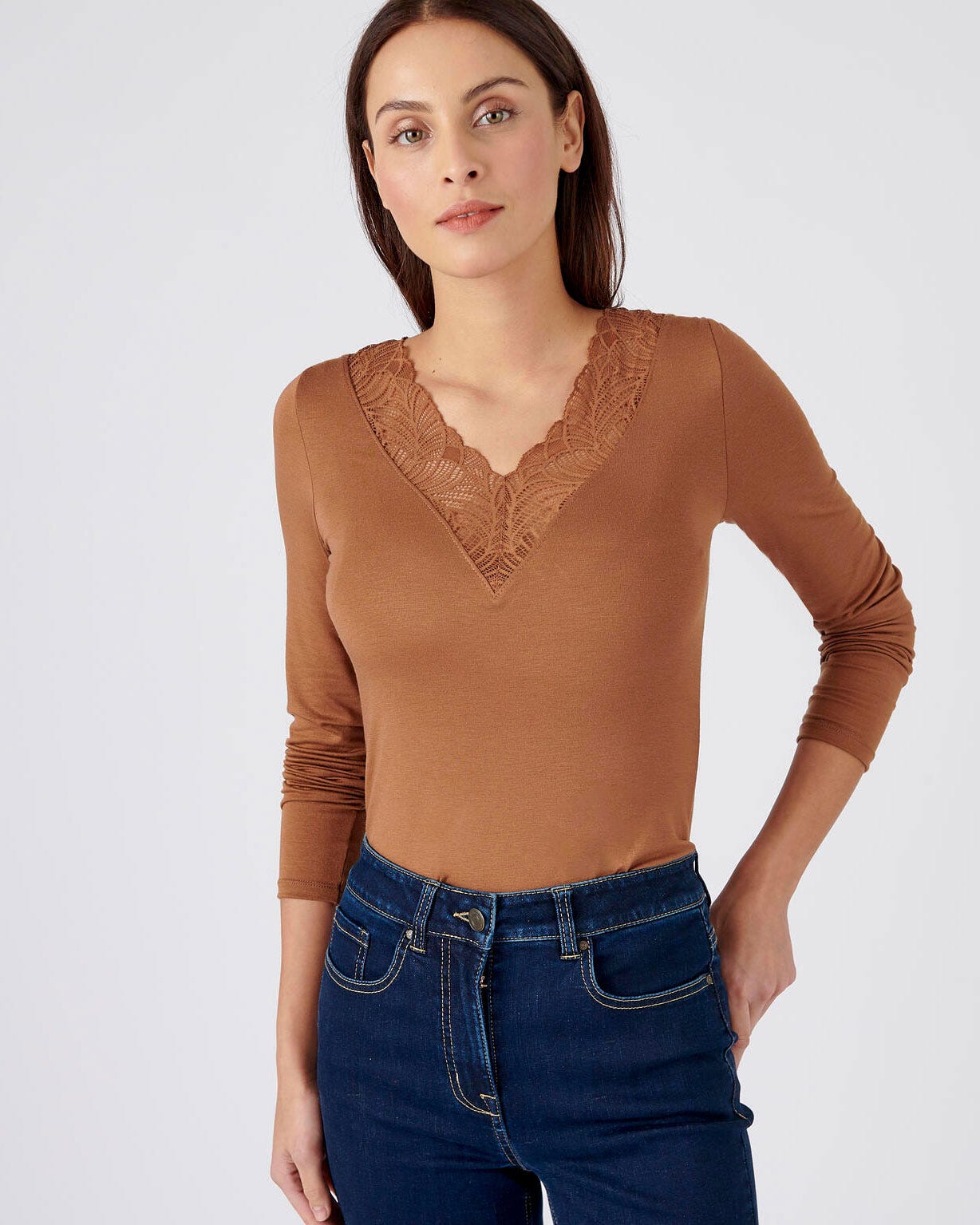 T-shirt manches longues dentelle Thermolactyl invisible