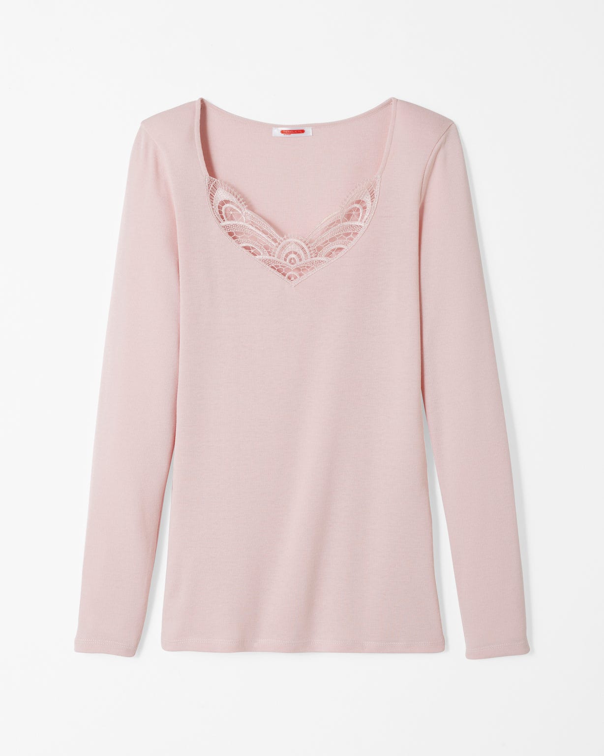 T-shirt manches longues fine côte guipure Thermolactyl