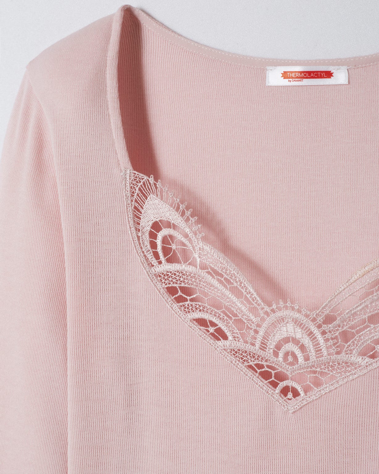 T-shirt manches longues fine côte guipure Thermolactyl