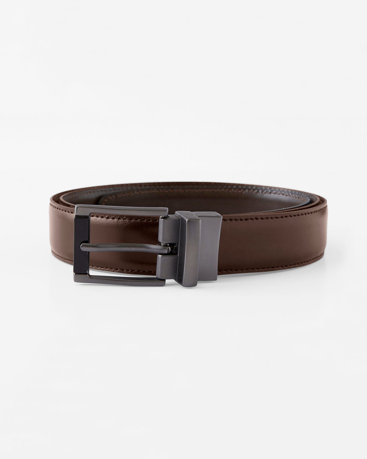 Ceinture croûte de cuir vachette réversible
