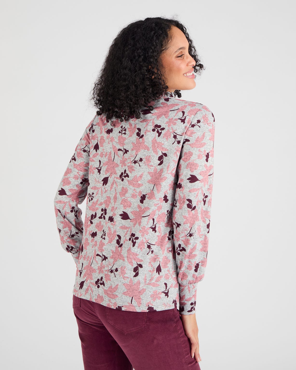 T-shirt col volanté maille chaude