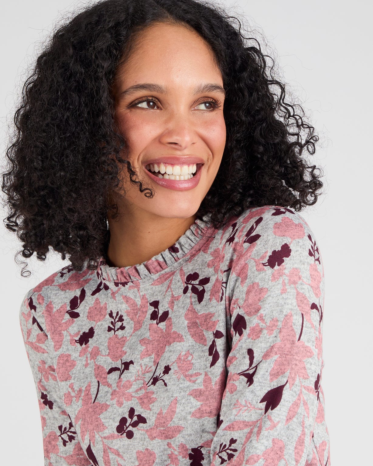 T-shirt col volanté maille chaude