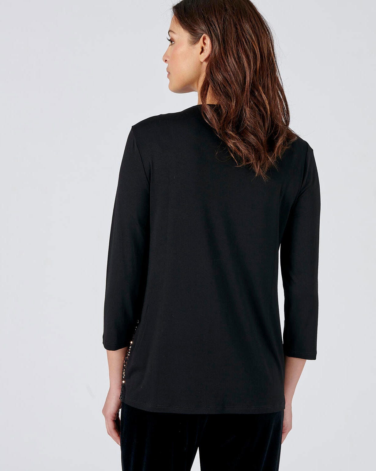 T-shirt manches 3/4 à sequins