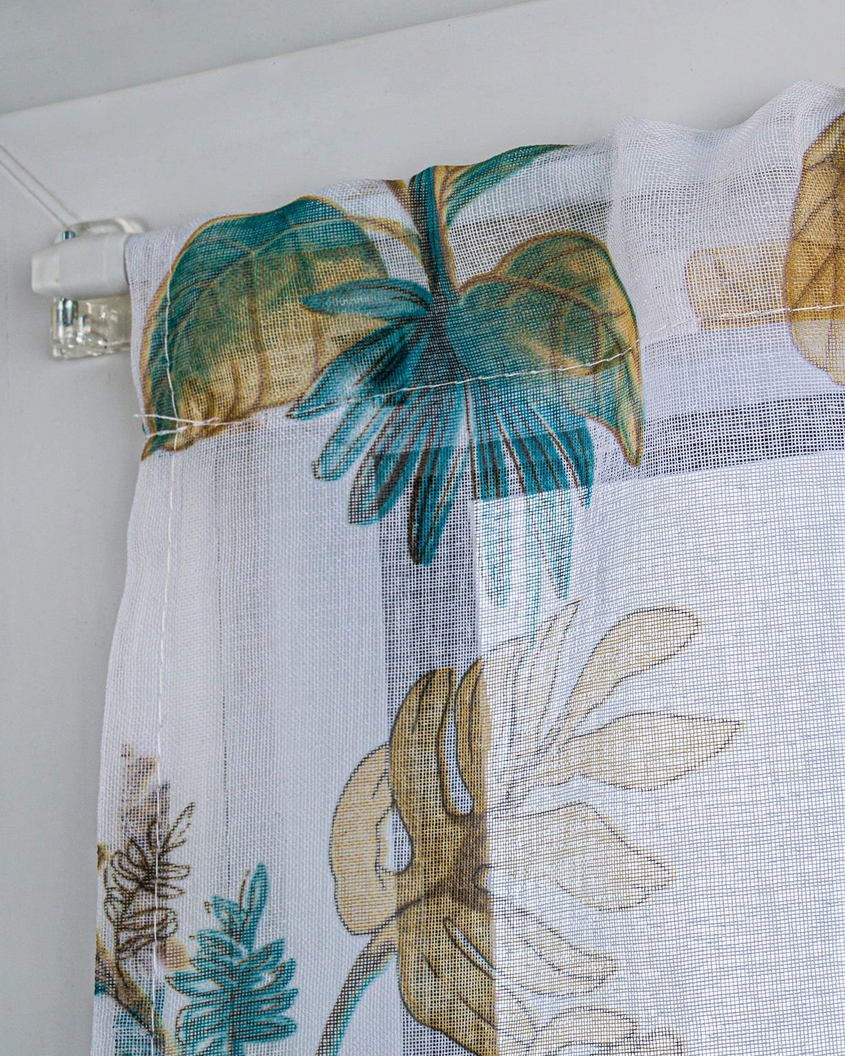 Paire de vitrages droits imprimés Feuillages