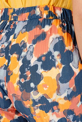 Pantalon imprimé maille côtelée