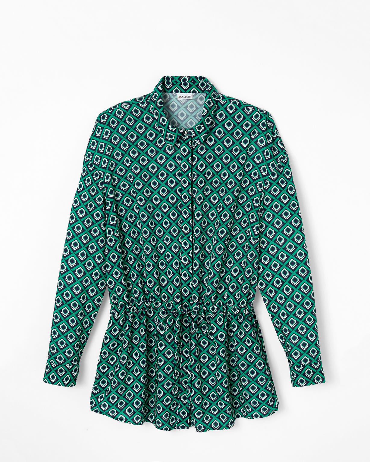 Chemisier-tunique à ceinture pure viscose