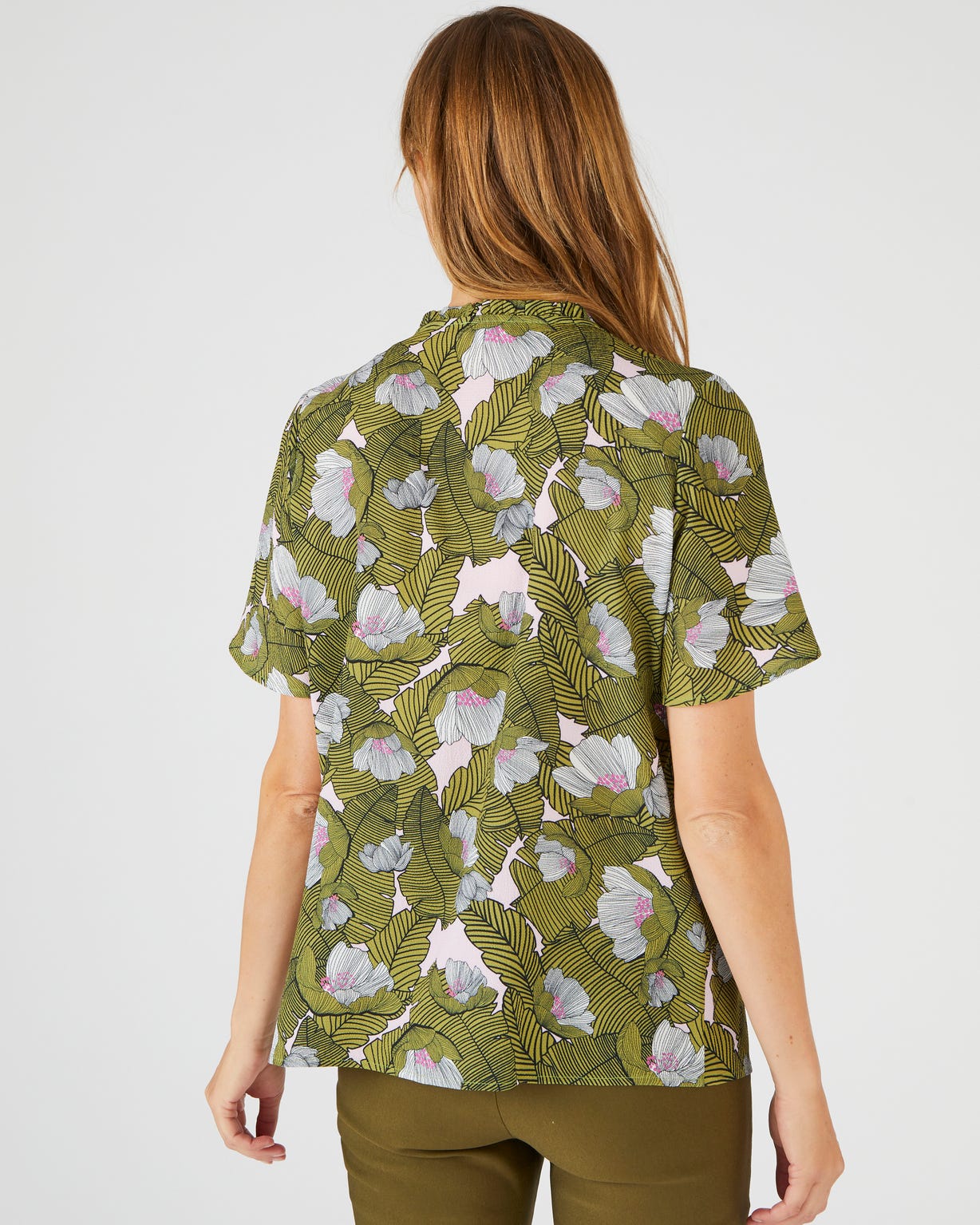 Chemisier à smocks imprimé