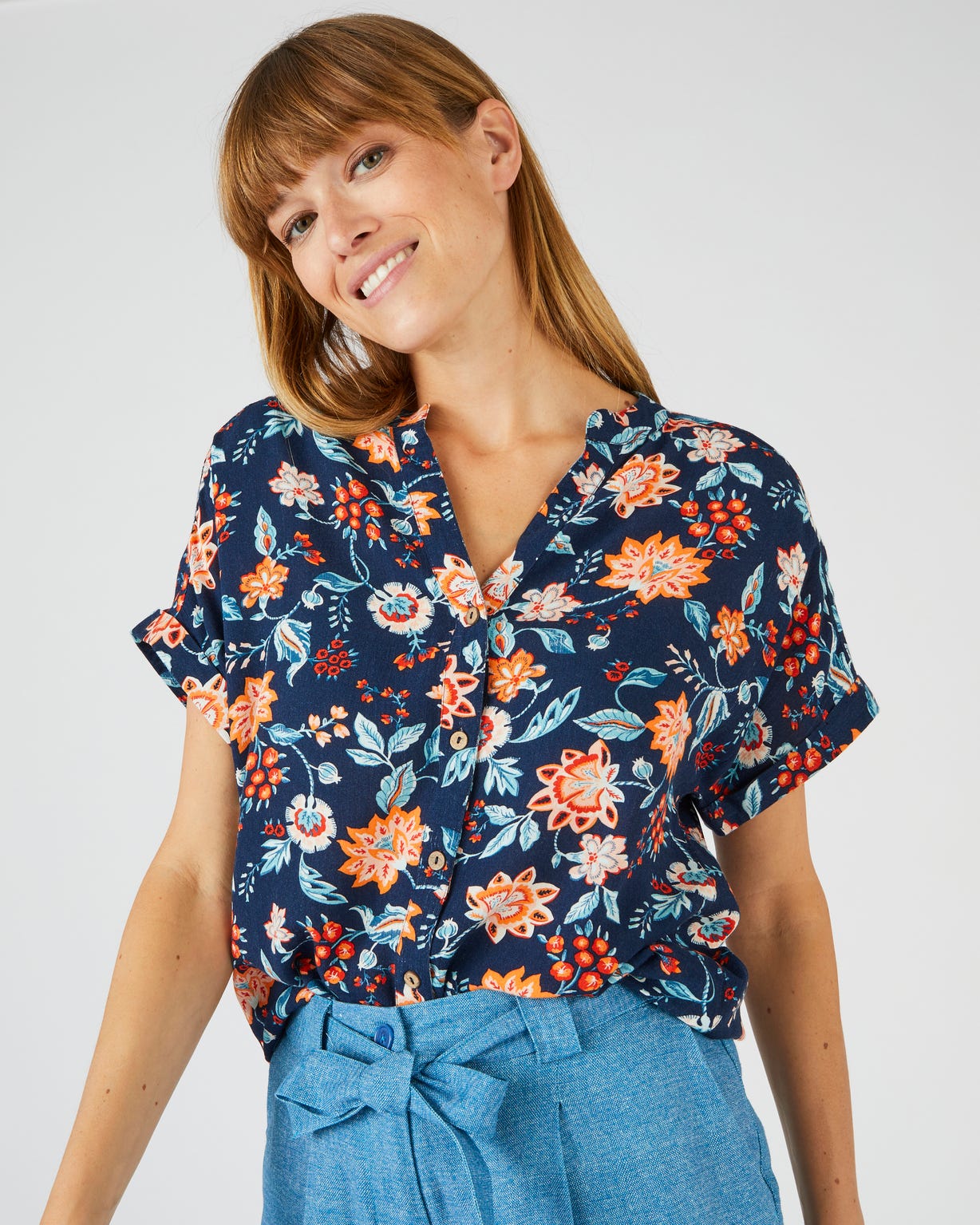 Chemisier crépon pure viscose Lenzing(TM) EcoVero(TM)