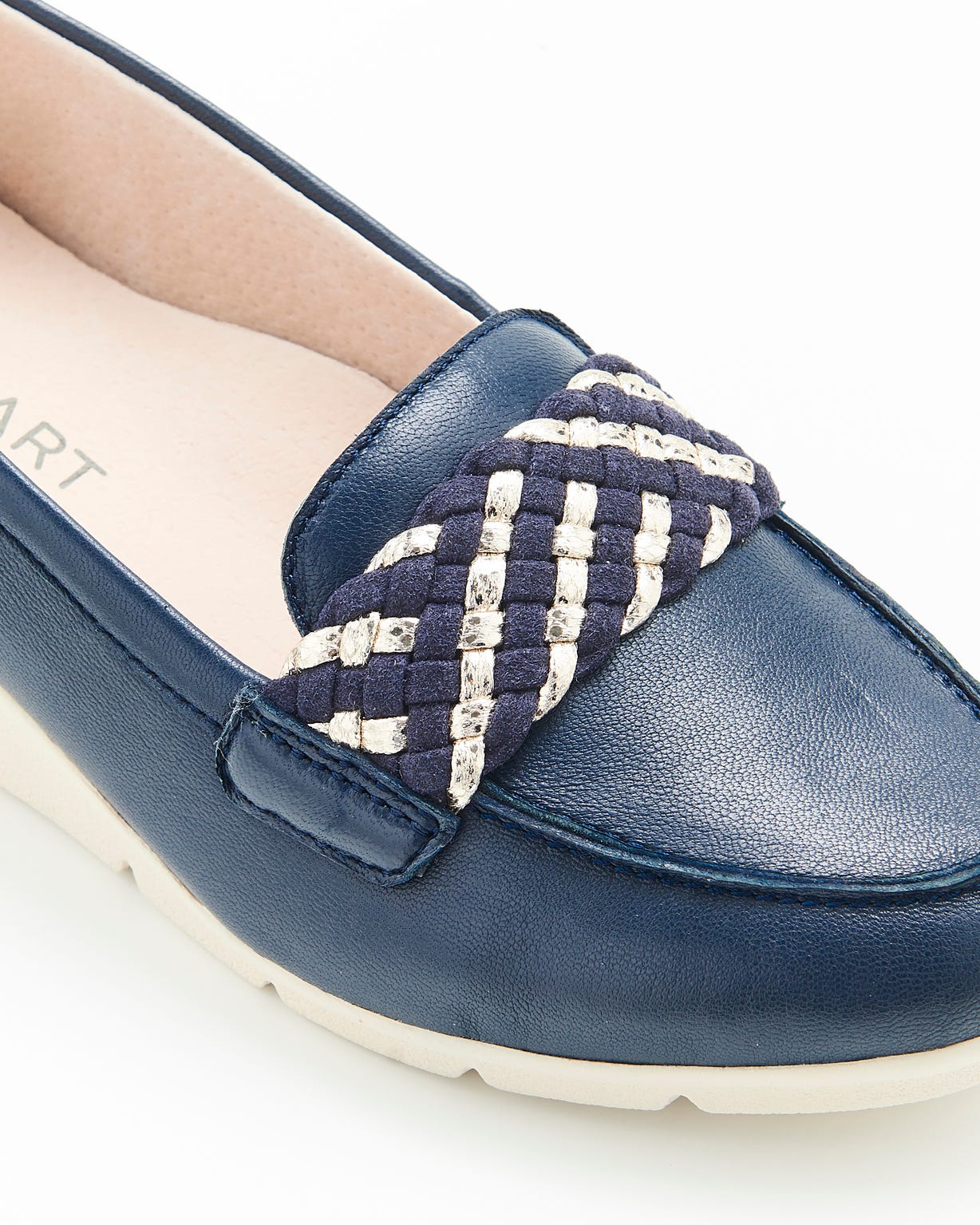 Mocassins compensées à patte fantaisie tressée Amortyl