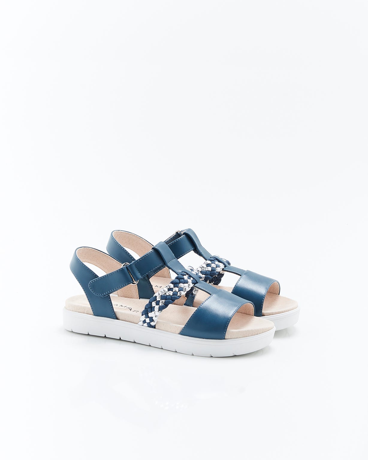 Sandales à brides tressées et lisses Amortyl