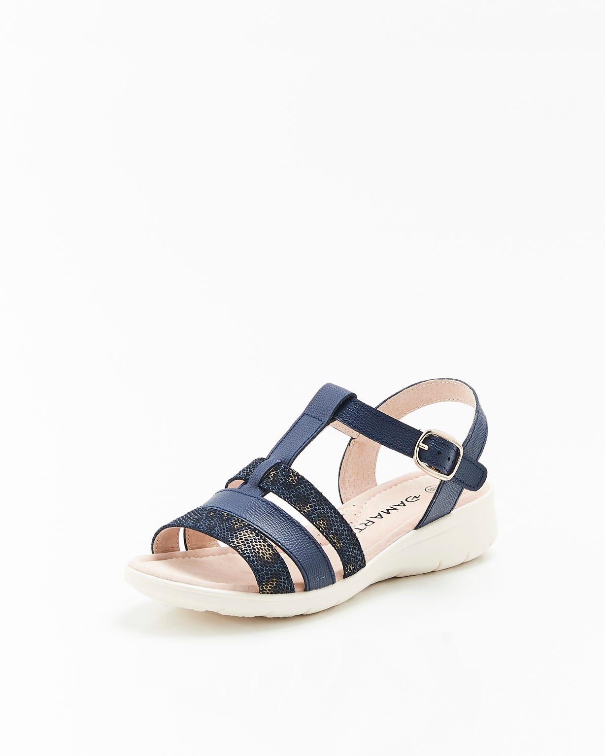 Sandales compensées à brides fantaisie