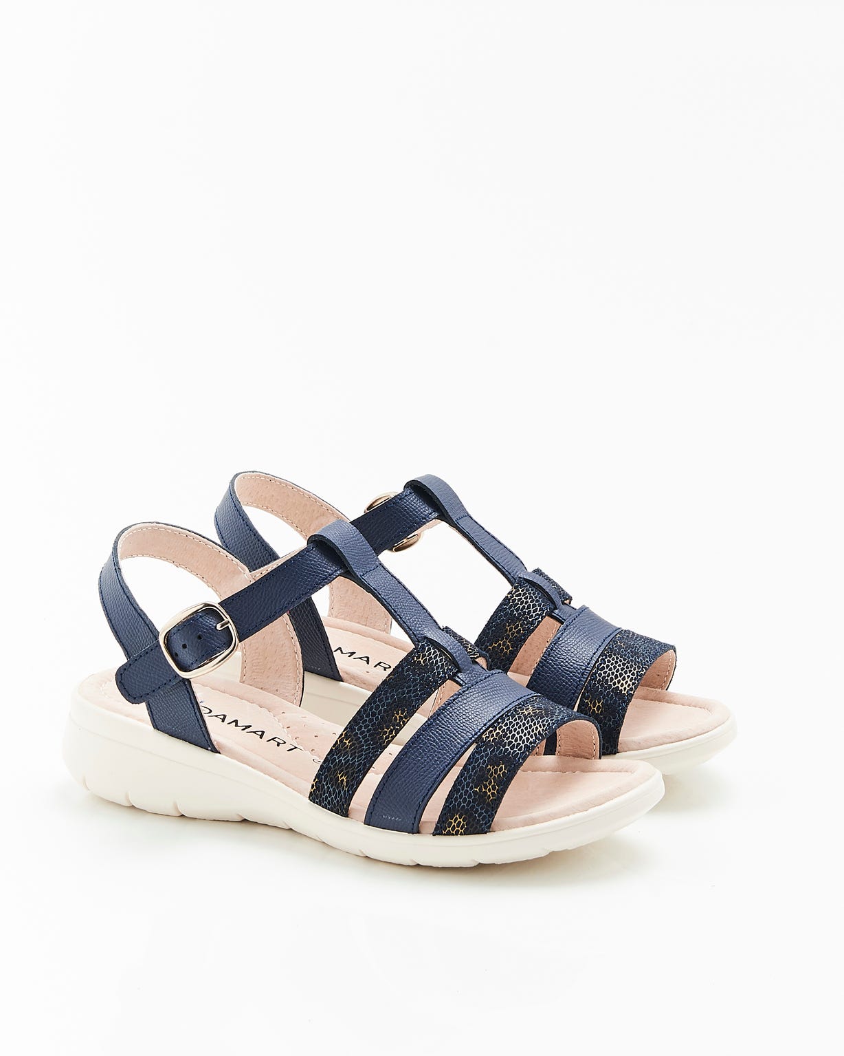 Sandales compensées à brides fantaisie