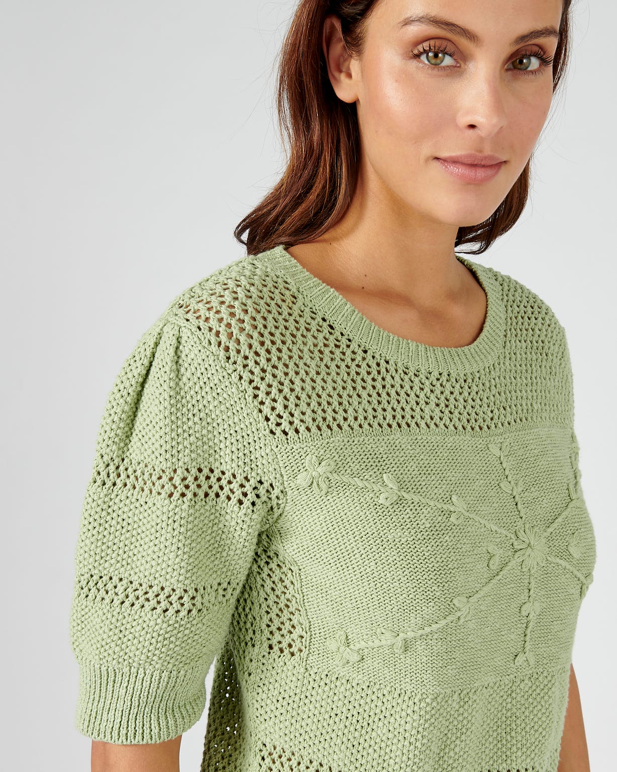 Pull maille effet crochet