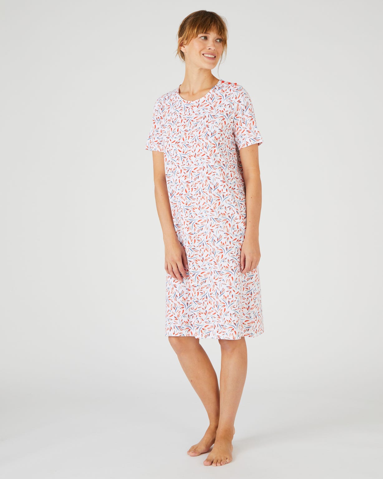 Chemise de nuit en pur coton peigné