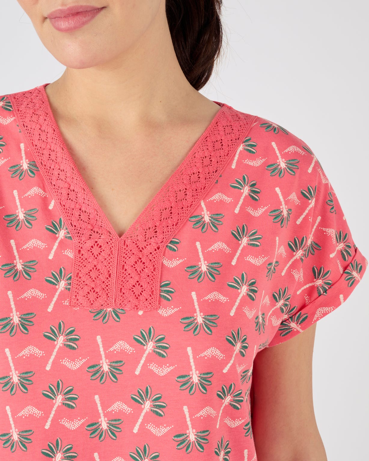 Chemise de nuit dentelle pur coton peigné