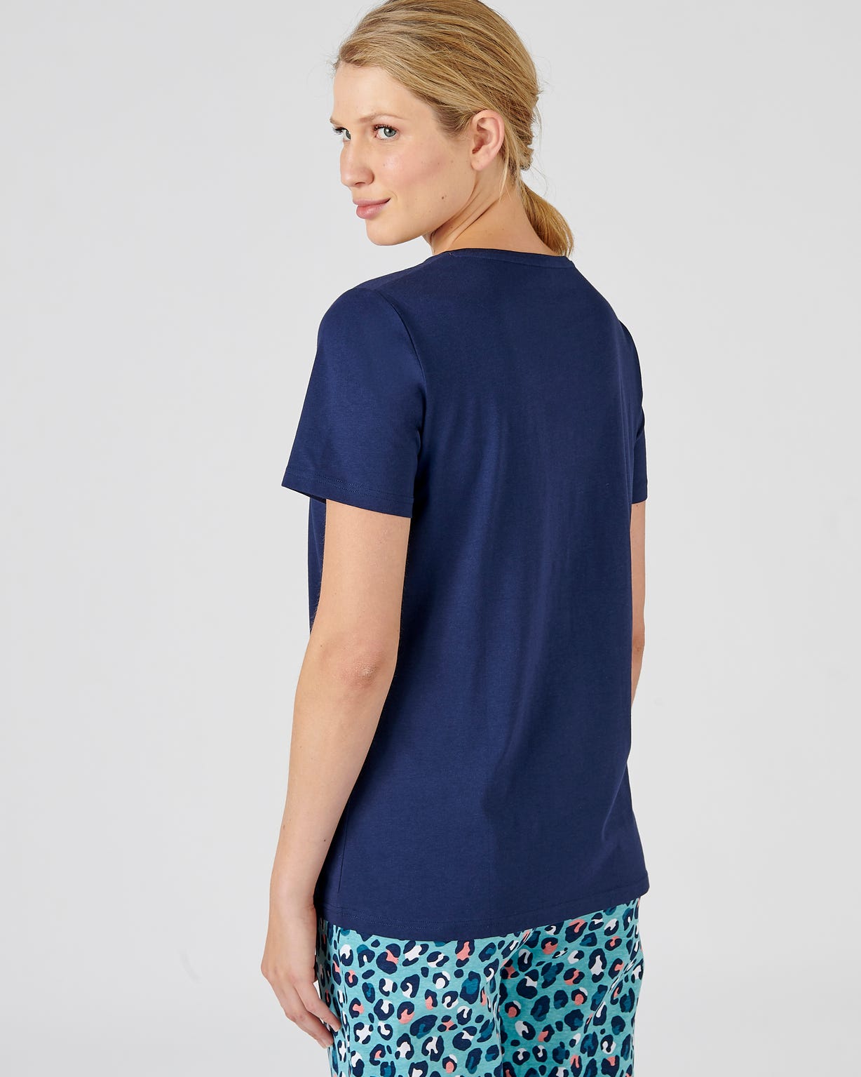 Tee-shirt de pyjama en pur coton peigné