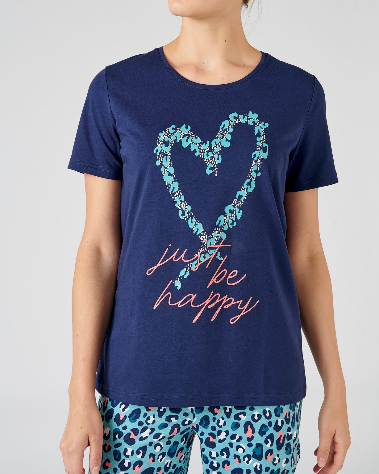 Tee-shirt de pyjama en pur coton peigné