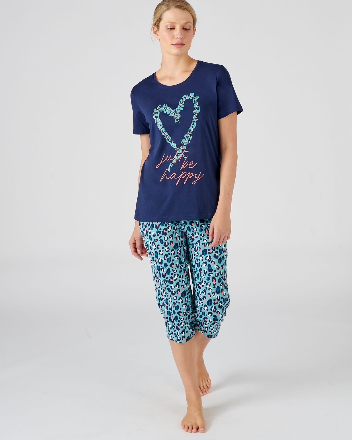 Tee-shirt de pyjama en pur coton peigné