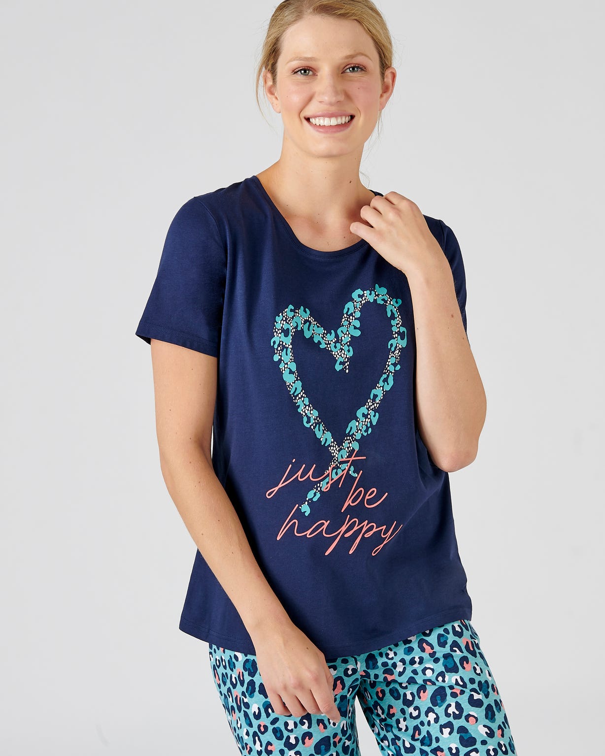 Tee-shirt de pyjama en pur coton peigné