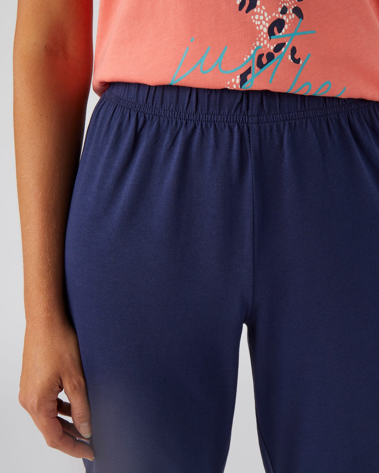 Pantacourt de pyjama en pur coton peigné