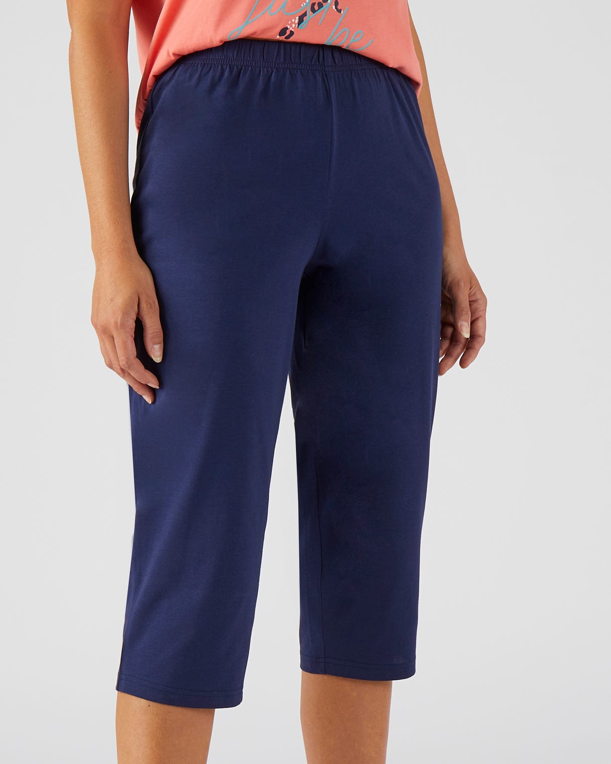 Pantacourt de pyjama en pur coton peigné