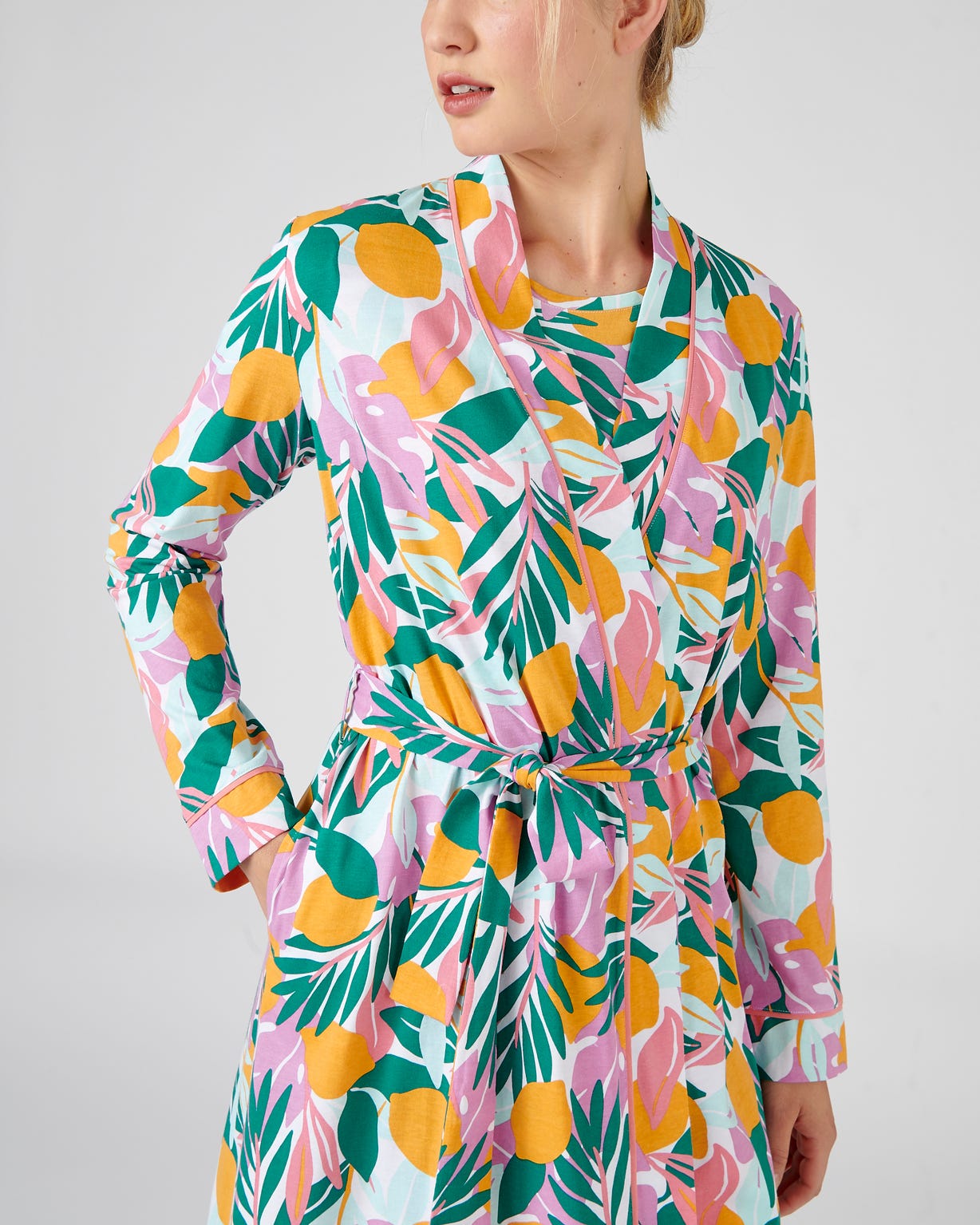 Robe de chambre en pur coton peigné