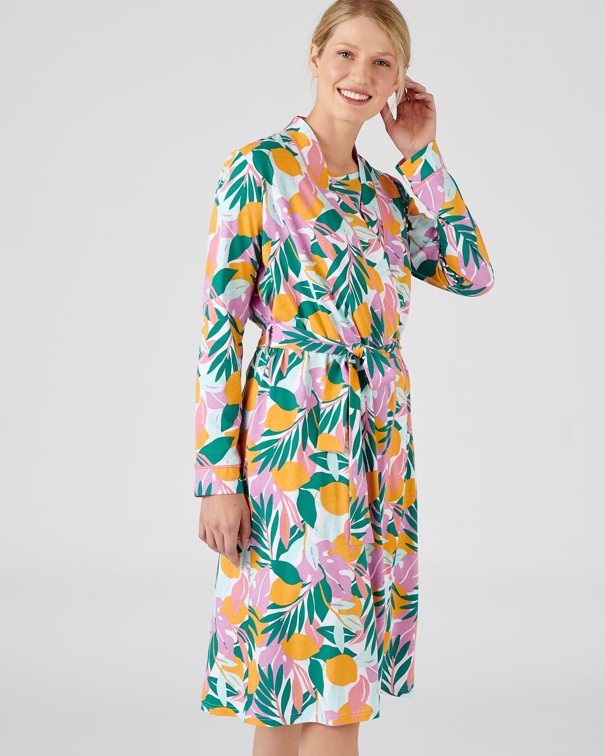 Robe de chambre en pur coton peigné
