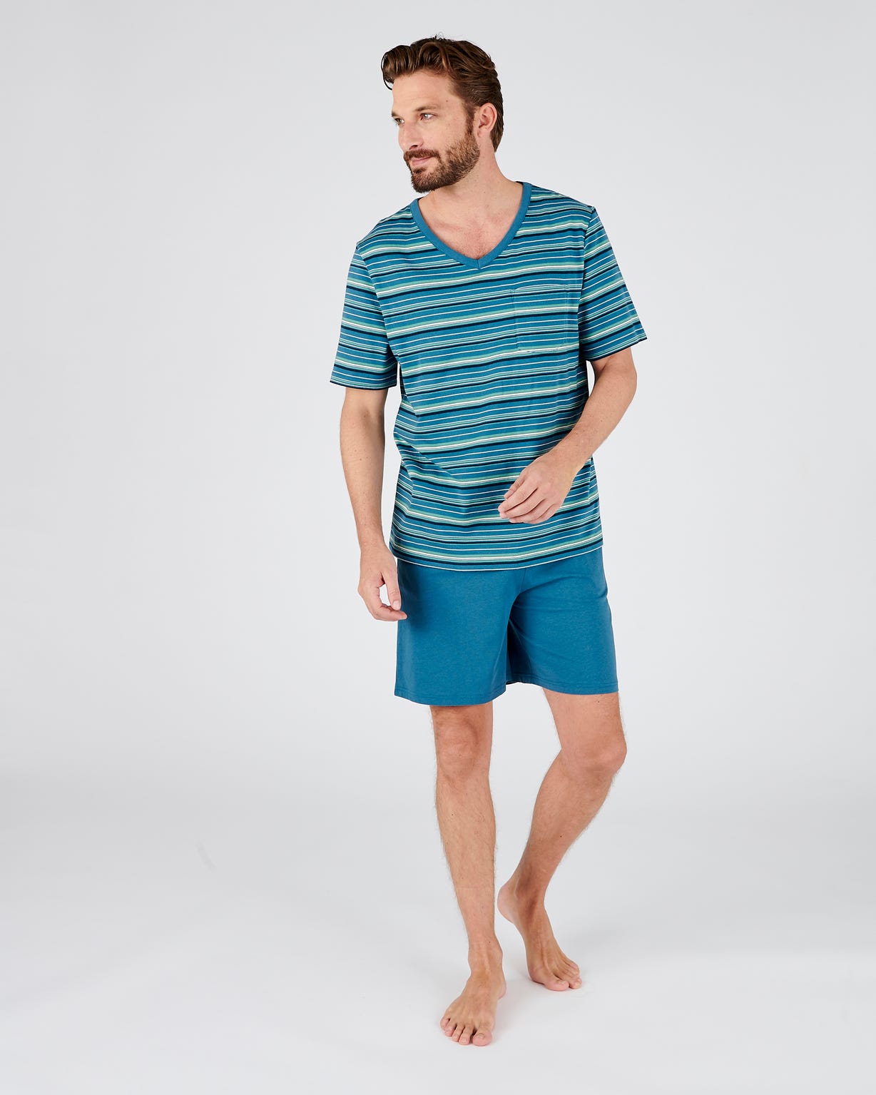 Pyjashort rayé en maille jersey