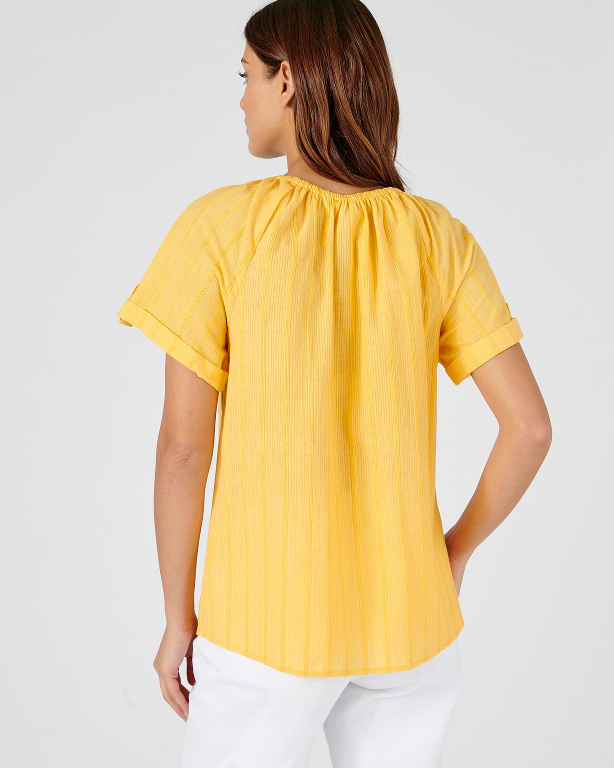Blouse aspect tramé en voile de coton
