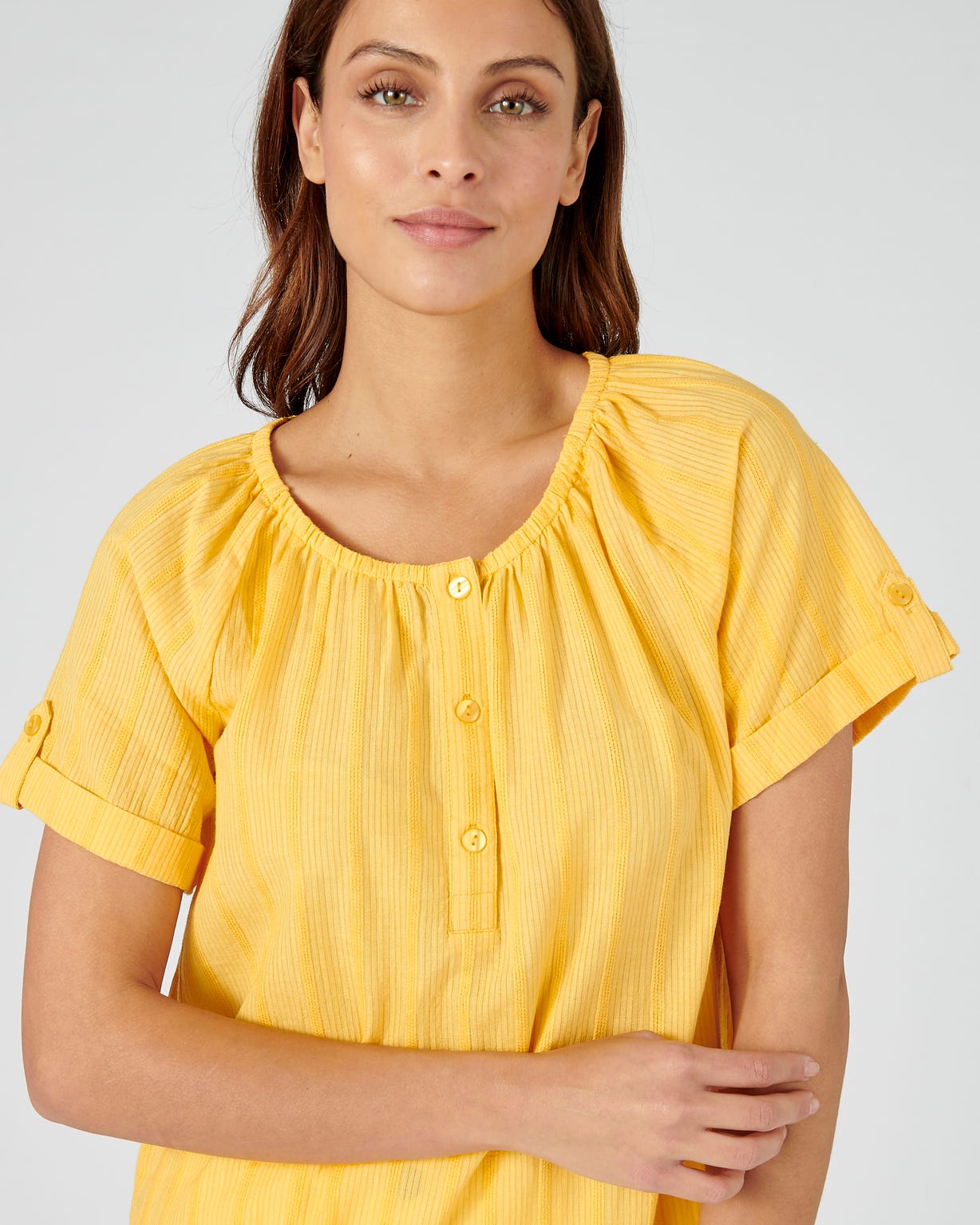 Blouse aspect tramé en voile de coton