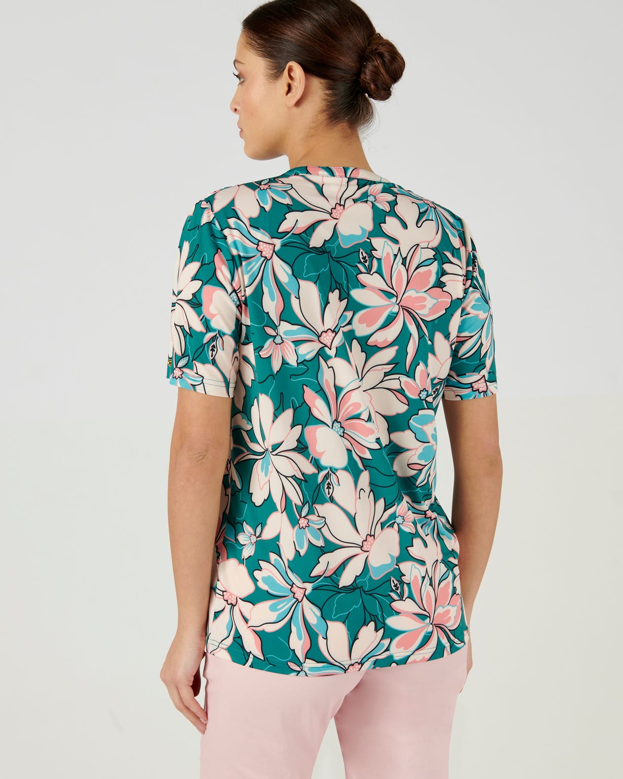 Tee-shirt en crêpe imprimé.