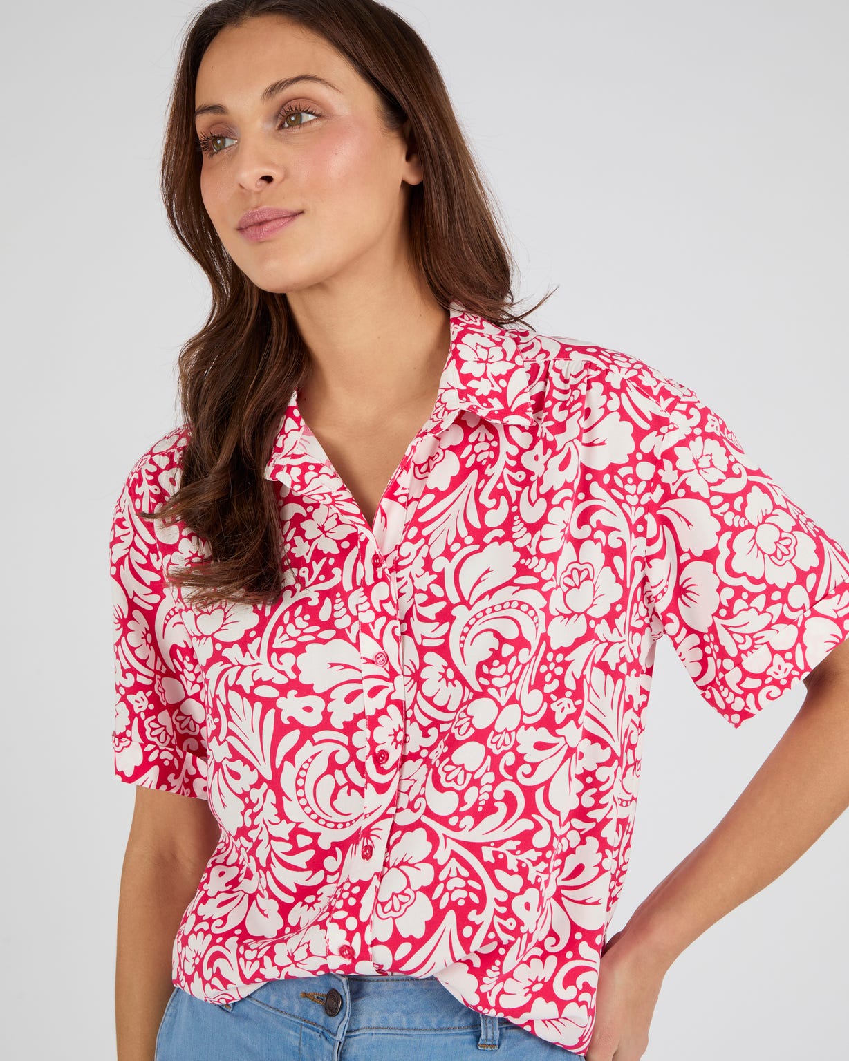 Chemisier imprimé manches à revers Climatyl